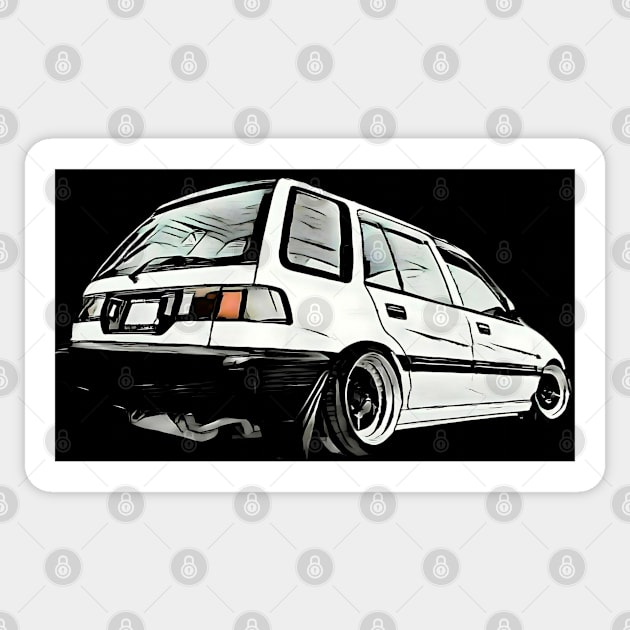 Honda Civic Wagovan Version 2 Sticker by CarTeeExclusives